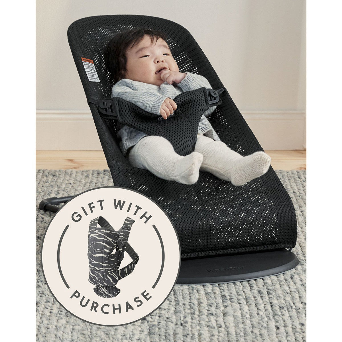 Baby Bjorn Bouncer Bliss & Mini Carrier Bundle - Anthracite LandscapeBlack Mesh