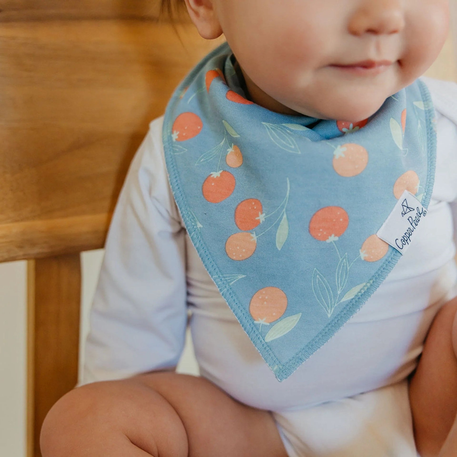 Copper Pearl Bandana Bib Set - Clementine