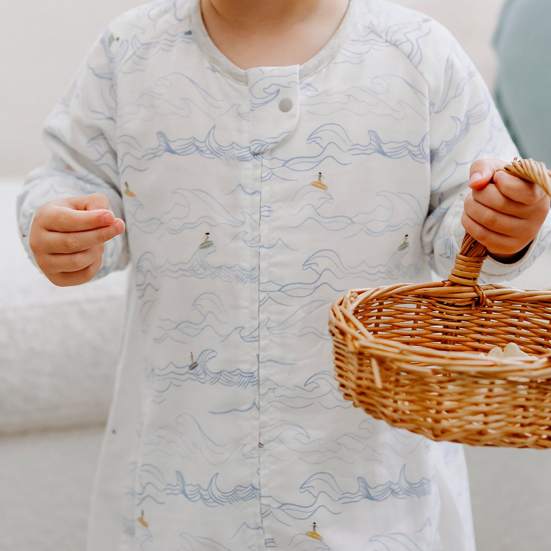 Nest Designs - Bamboo Long Sleeve Footed Sleep Bag - 0.6 TOG - Surf's Up