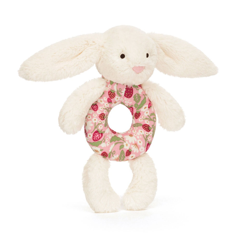 Jellycat Blossom Cream Bunny ' Berry' Ring Rattle