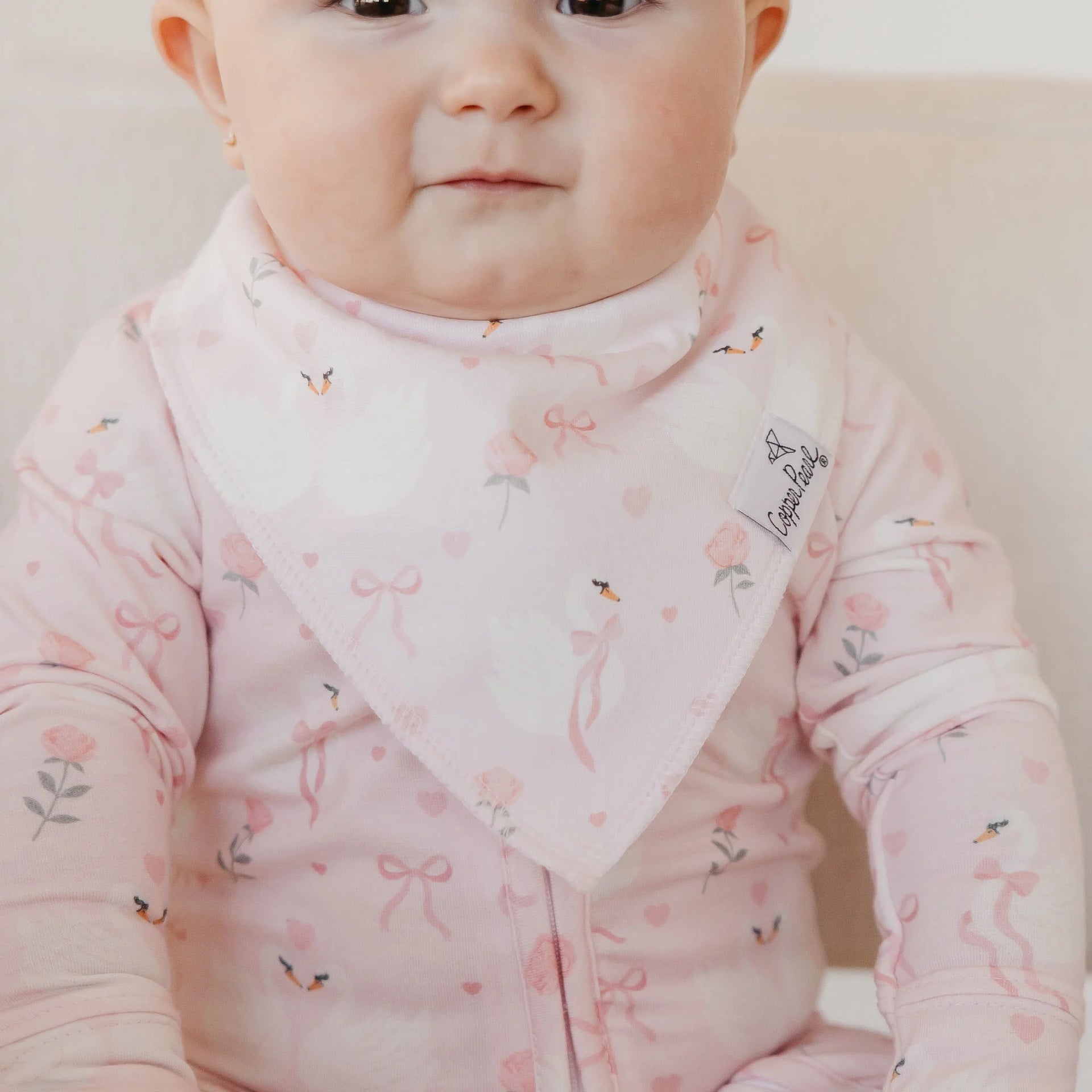 Copper Pearl Bandana Bib Set - Katerina