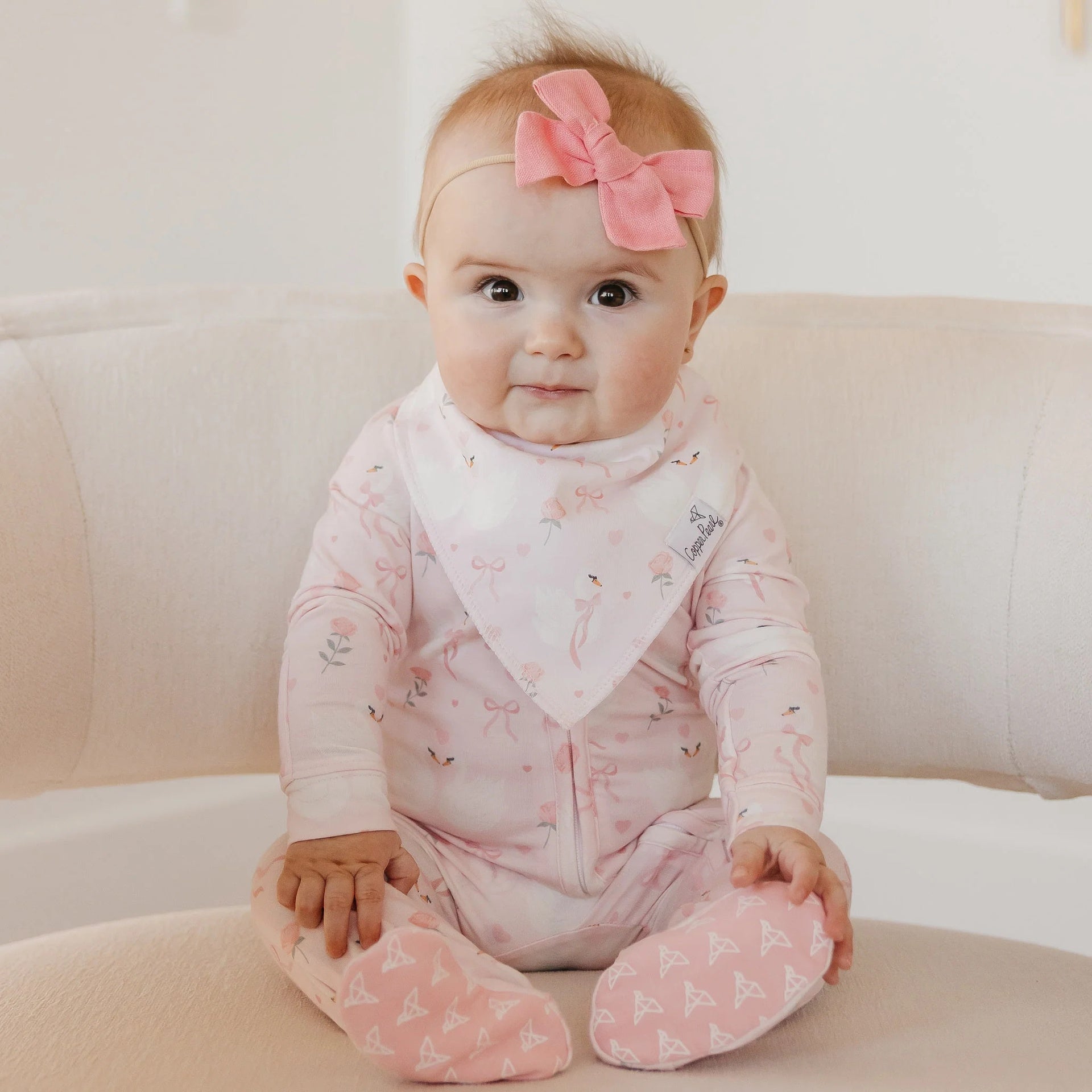 Copper Pearl Bandana Bib Set - Katerina