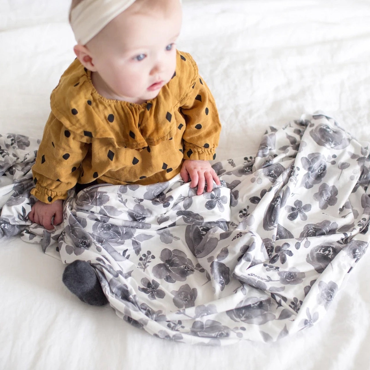 Copper Pearl Knit Swaddle Blanket - Rowan