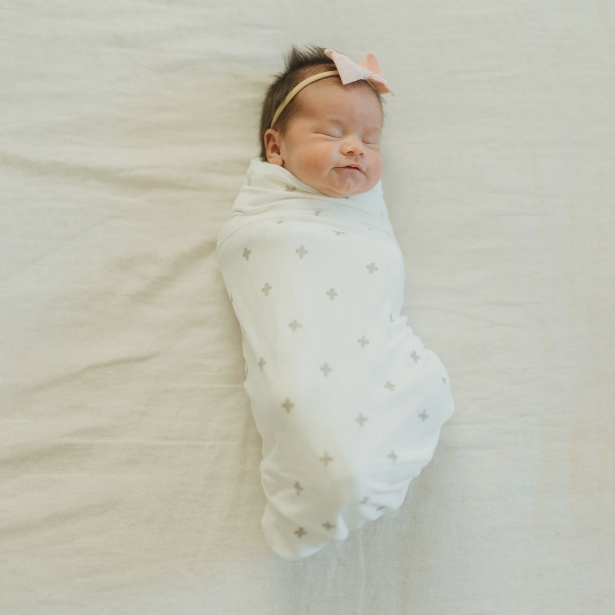 Little Unicorn -Stretch Knit Swaddle Single - Grey Cross