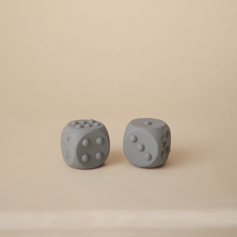 Mushie Dice Press Toy 2 Pack - Tradewinds/Stone