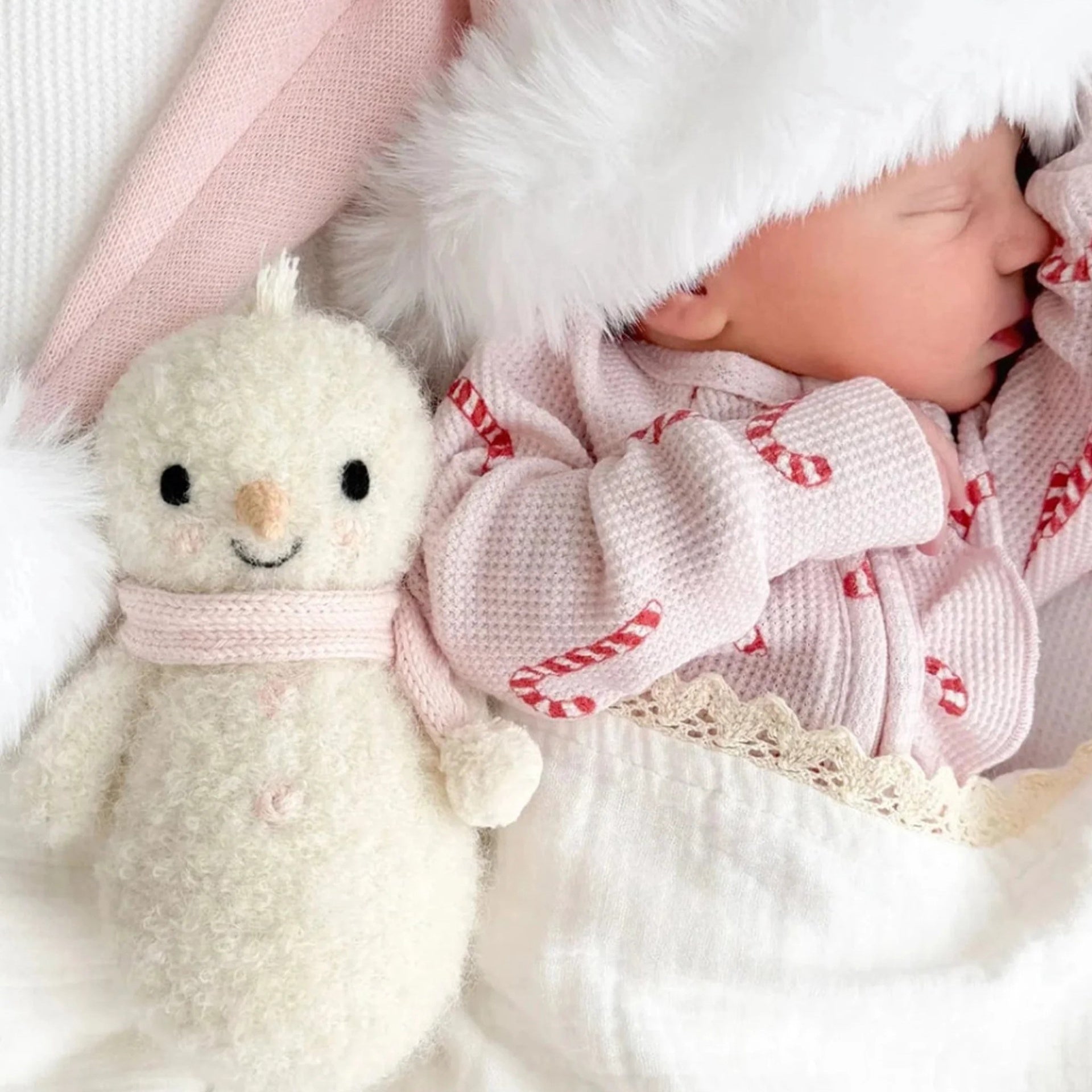 Cuddle + Kind  Baby Snowman - Blush