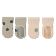 Cozy Non-Slip Socks (2 pack) - Trees / Dots