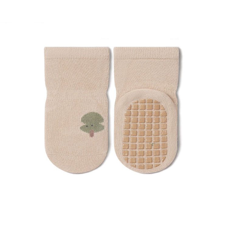 Cozy Non-Slip Socks (2 pack) - Trees / Dots