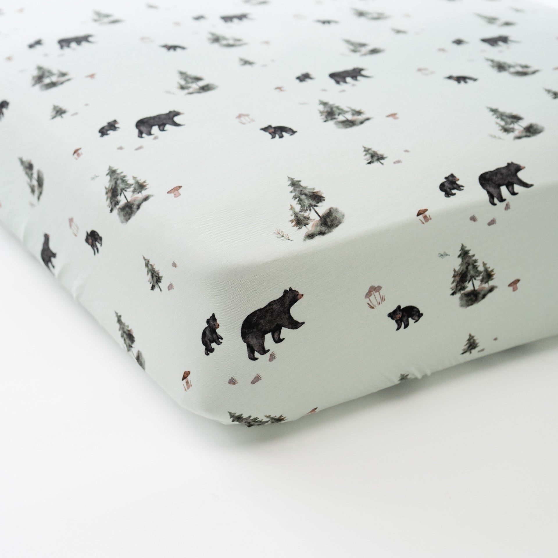 Bamboo Crib Sheet - Black Bears
