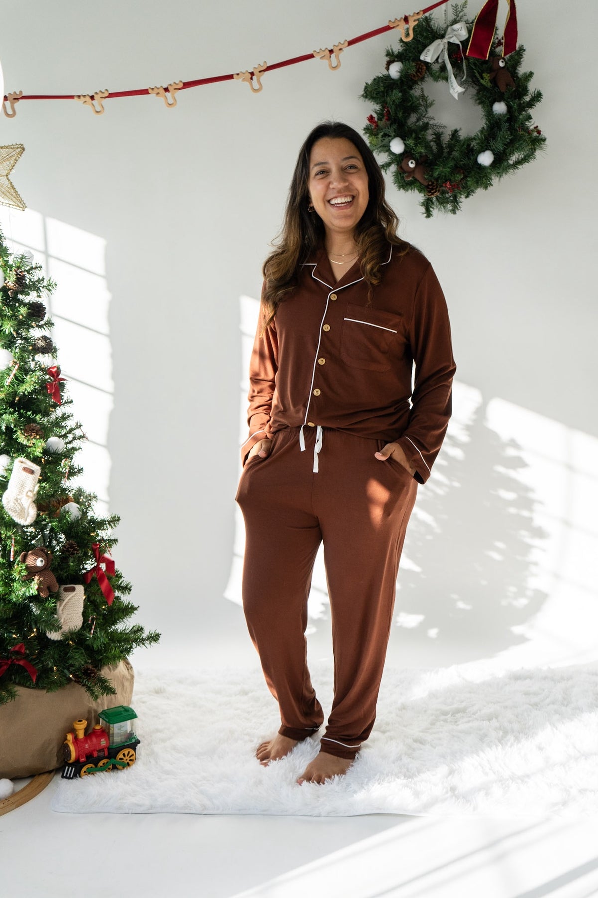 Women's Classic L/S PJ Set - Cocoa