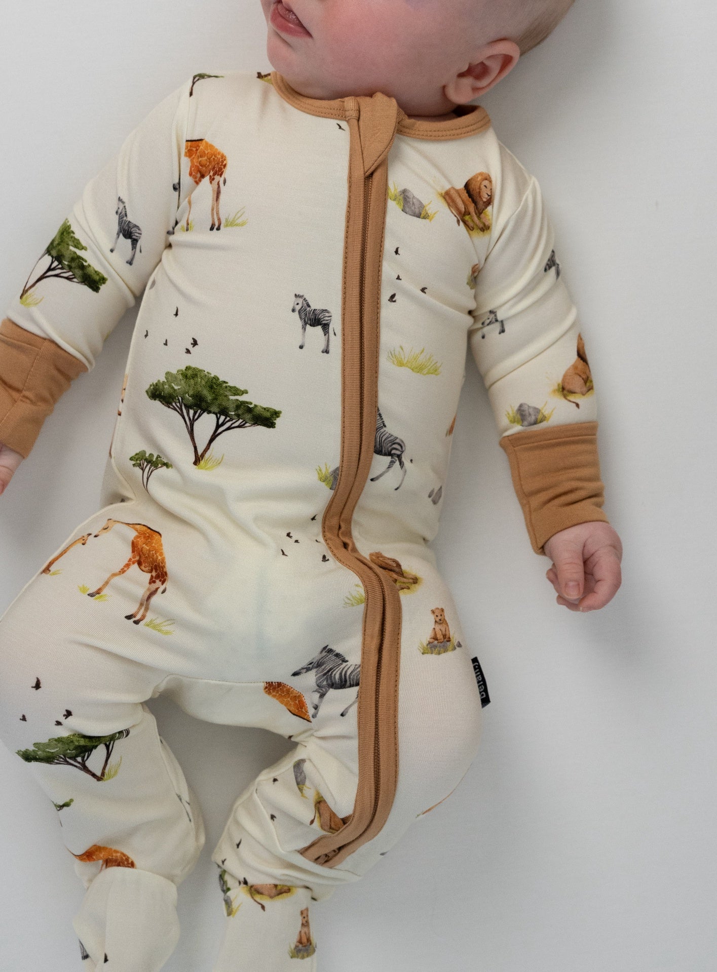 Footed Zipper Sleeper - Safari