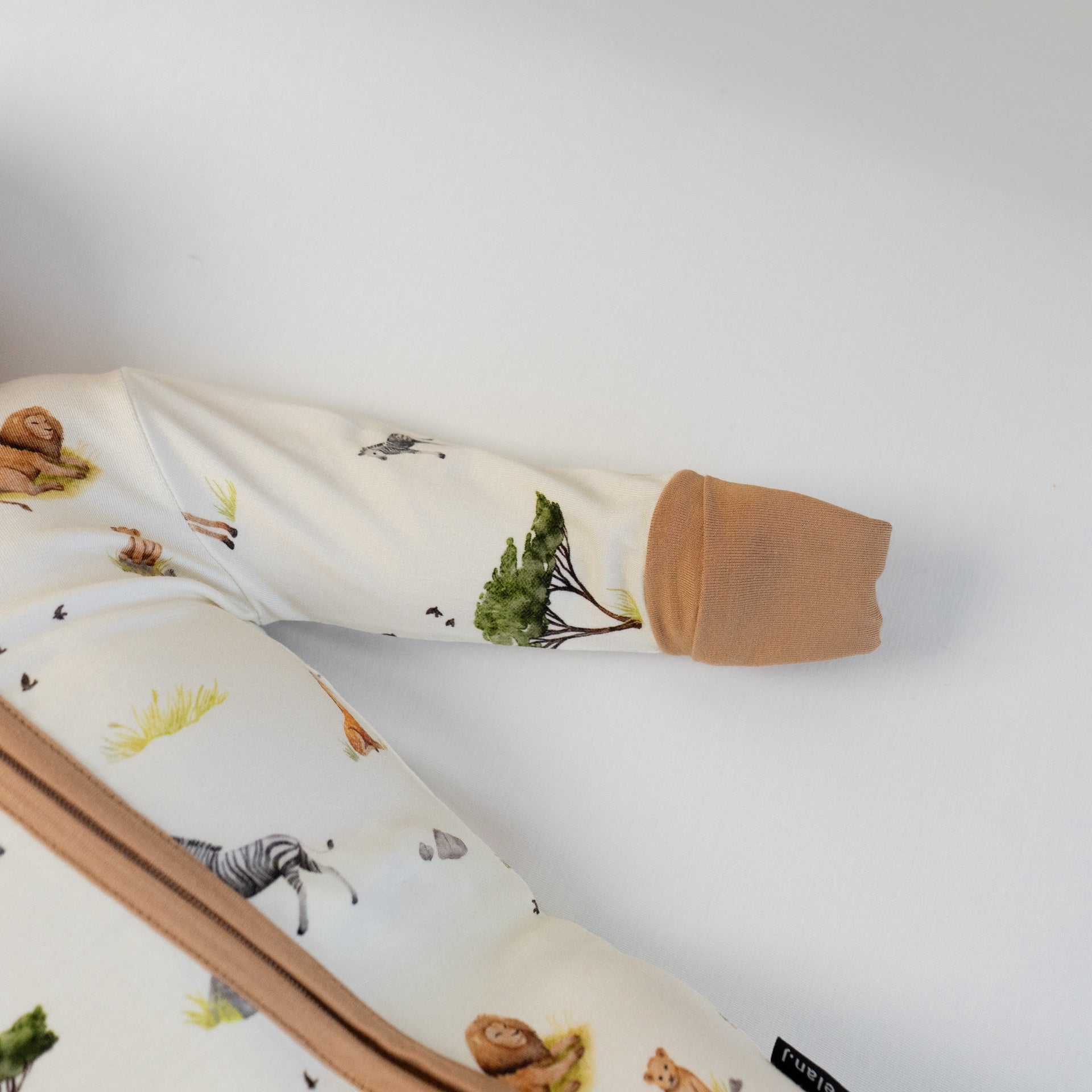 Footed Zipper Sleeper - Safari