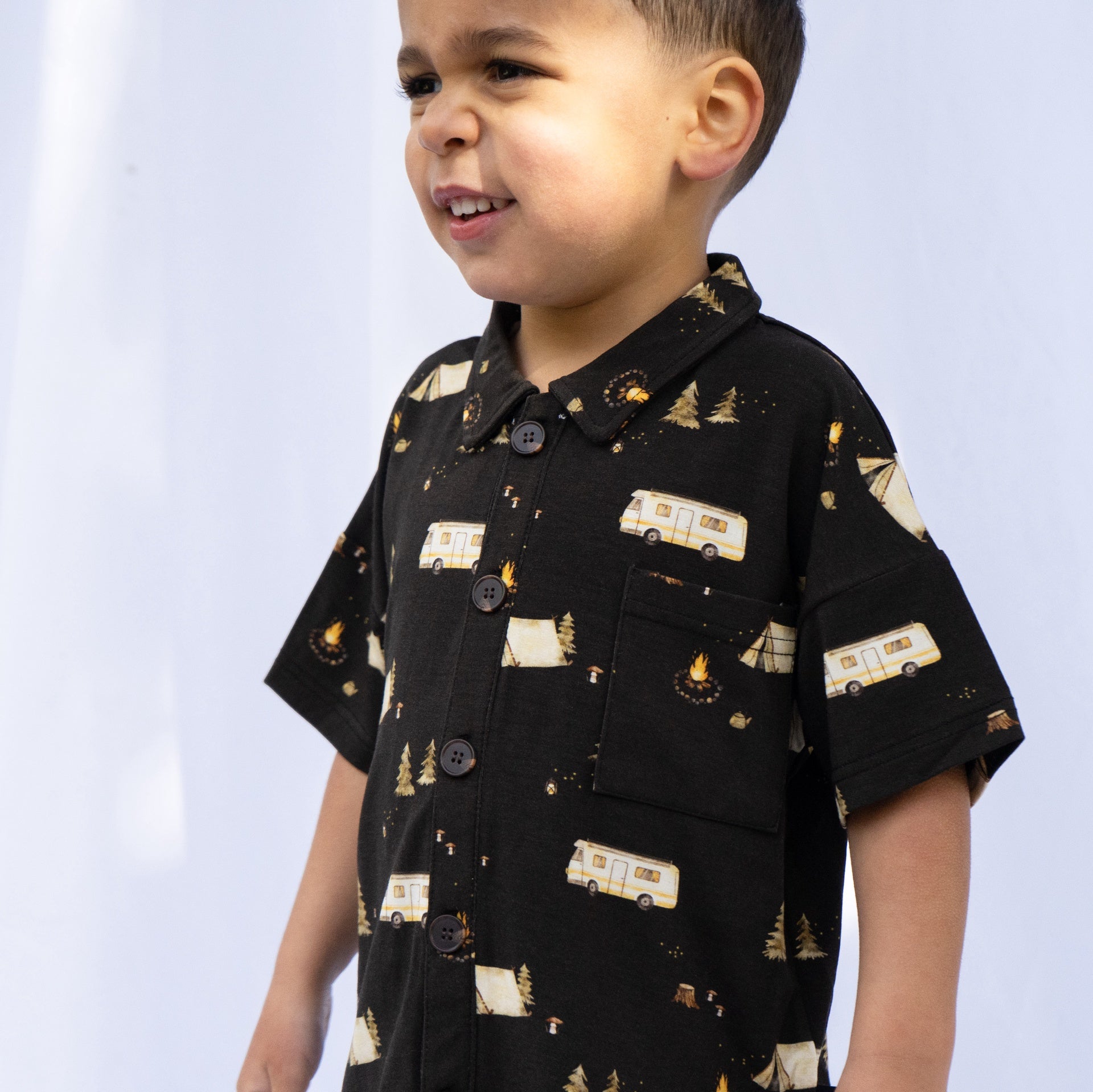 S/S Baggy Polo Shirt - Night Camp