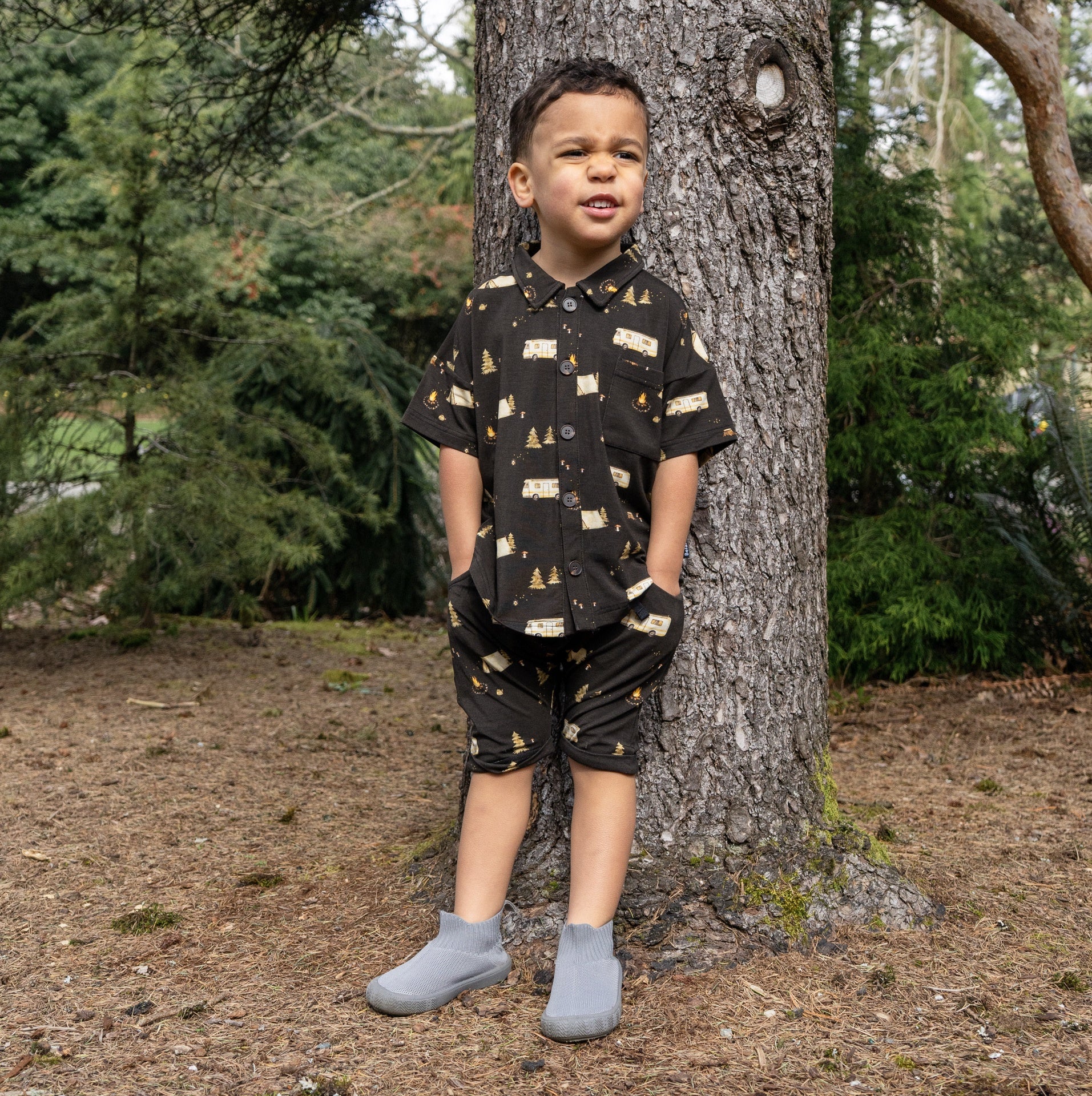 S/S Baggy Polo Shirt - Night Camp