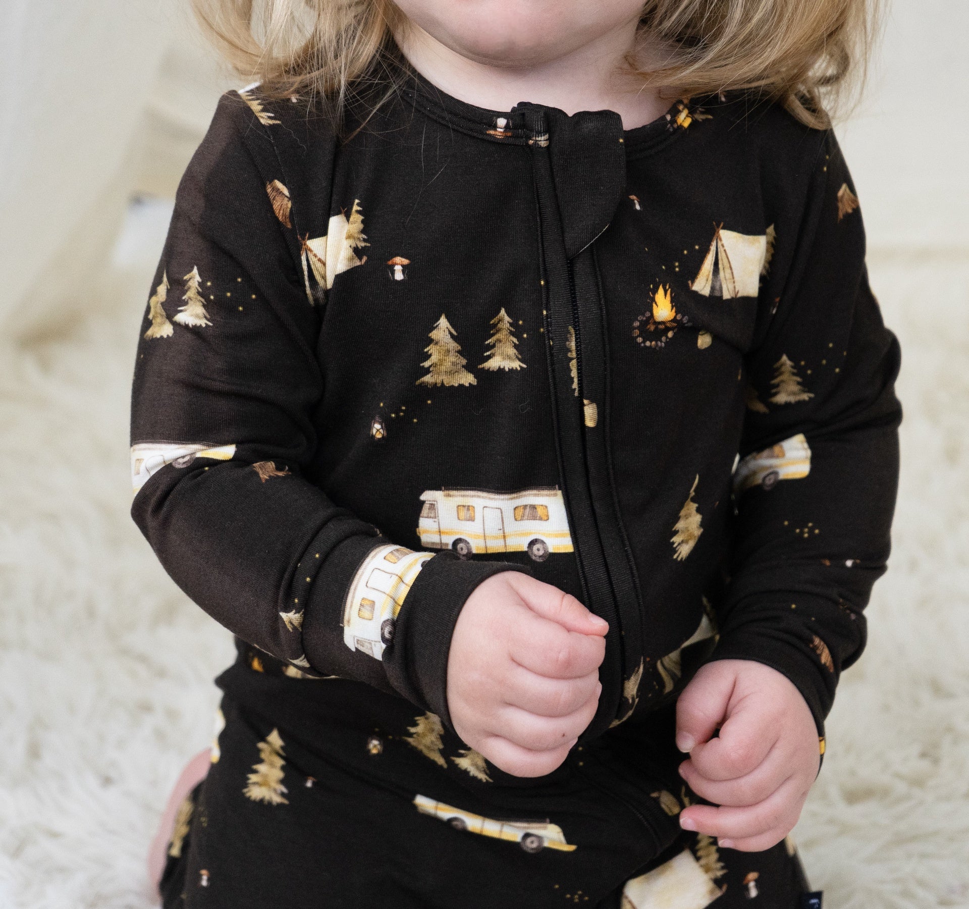 Footless Sleeper with Fold-over Cuffs - Night Camp