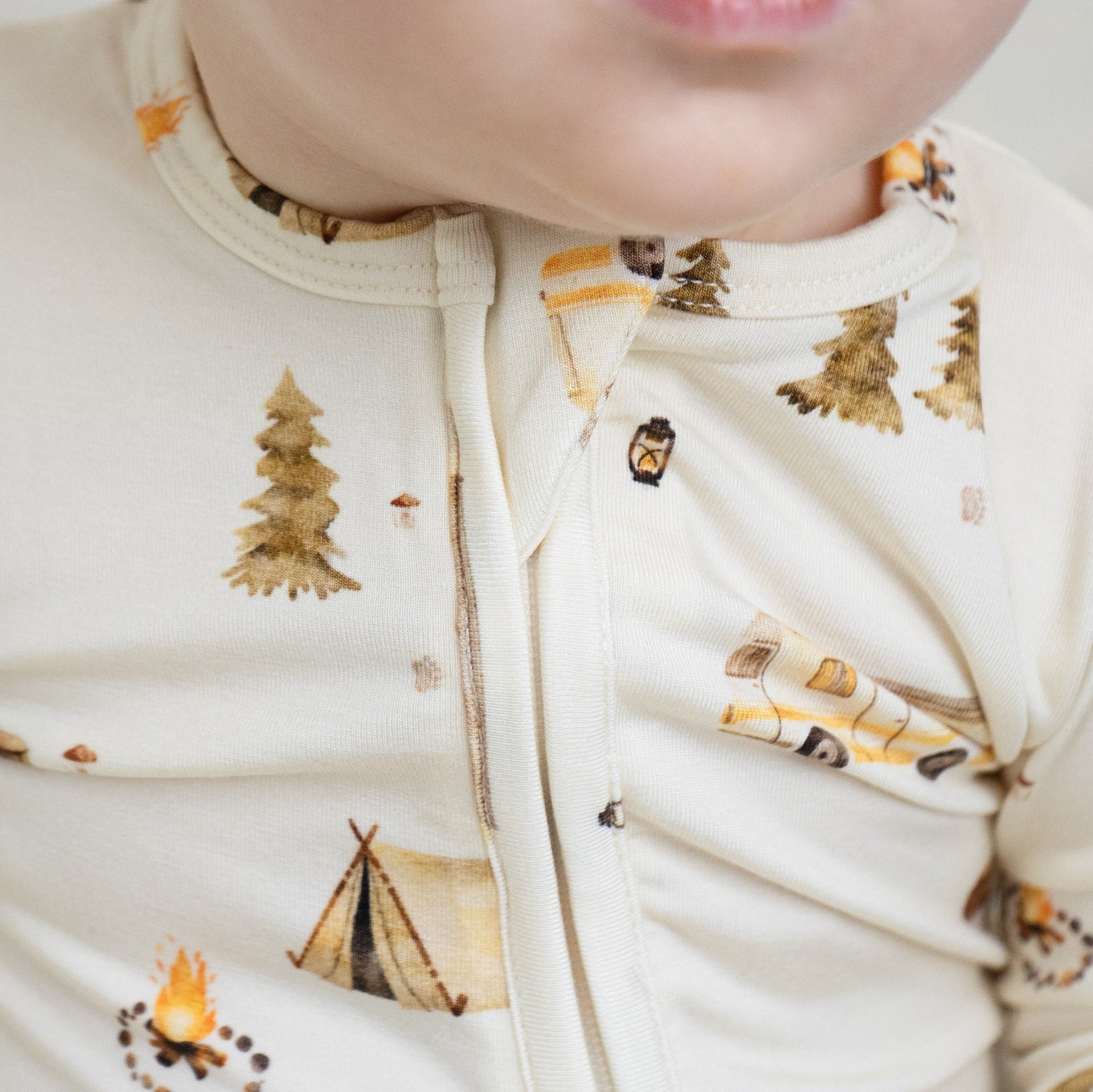 Footless Sleeper with Fold-over Cuffs - Day Camp