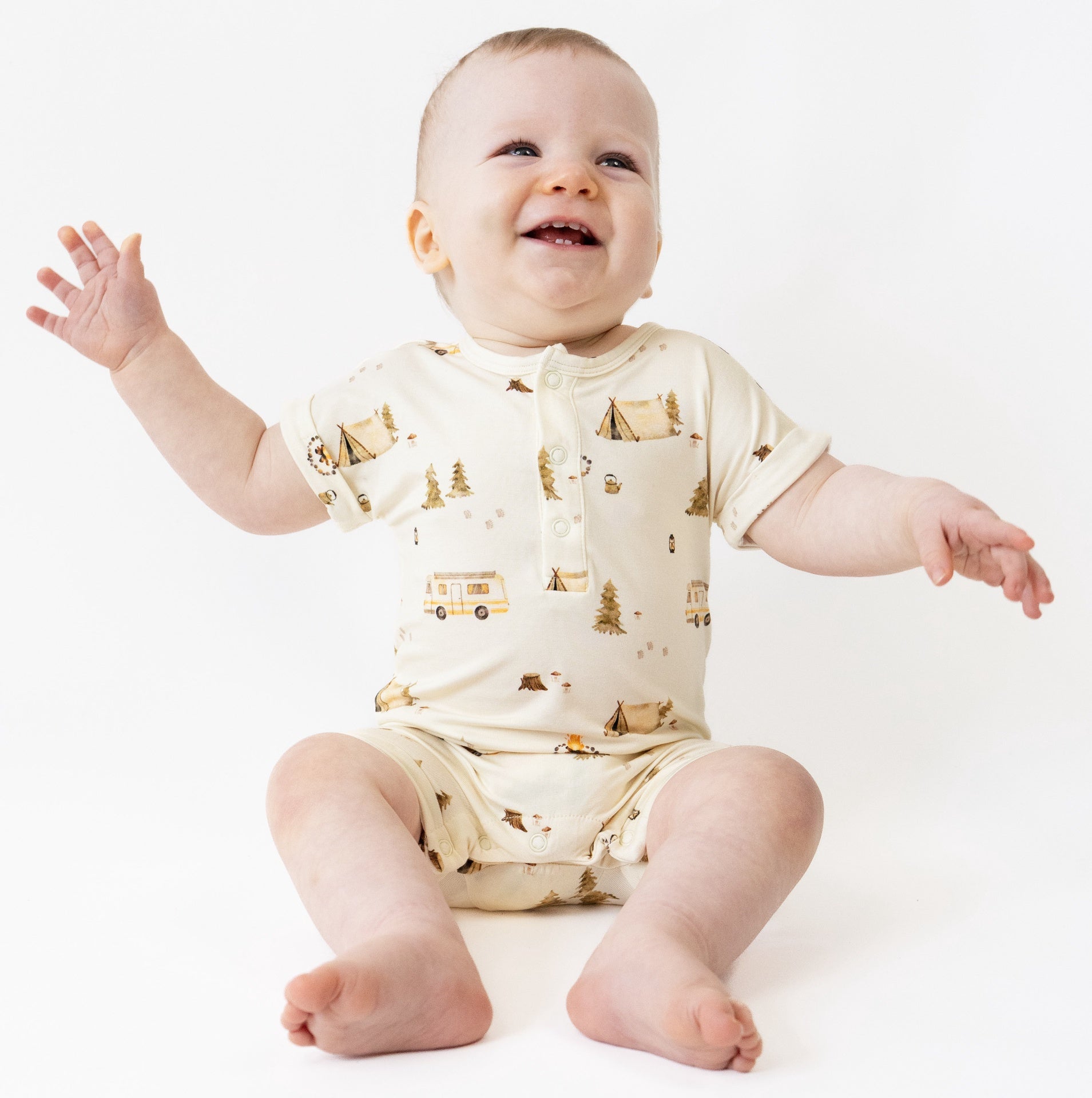 S/S Shortall Romper - Day Camp