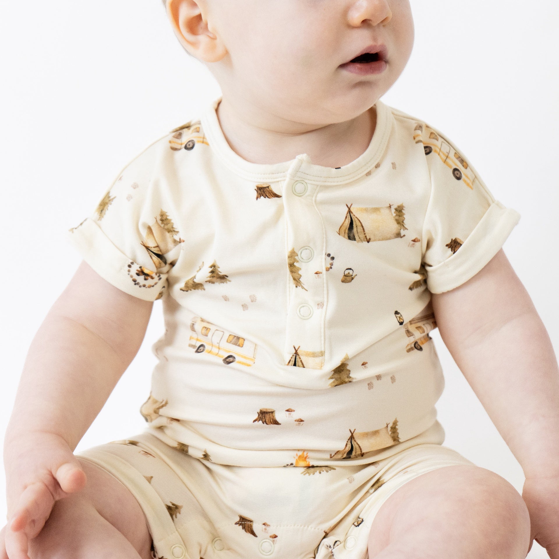 S/S Shortall Romper - Day Camp