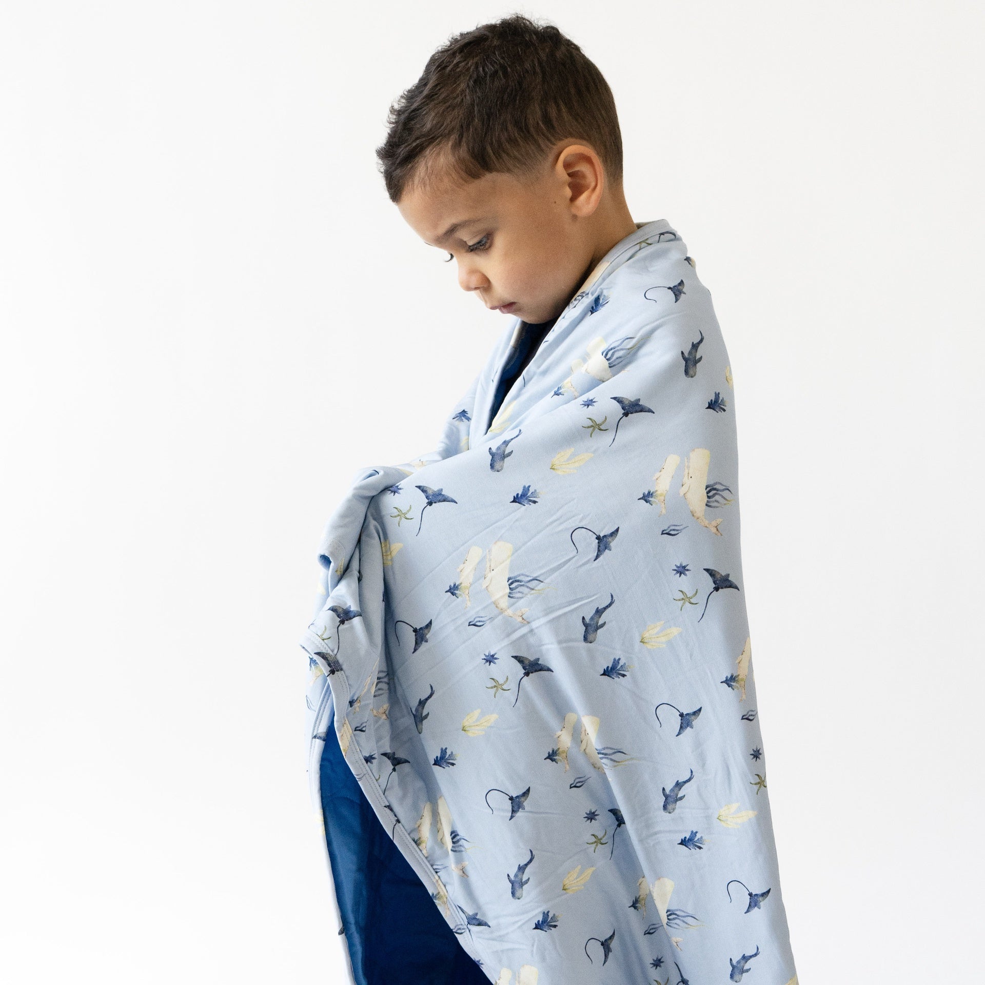 1.0 TOG Child Blanket - Whale Lover/Lake Blue