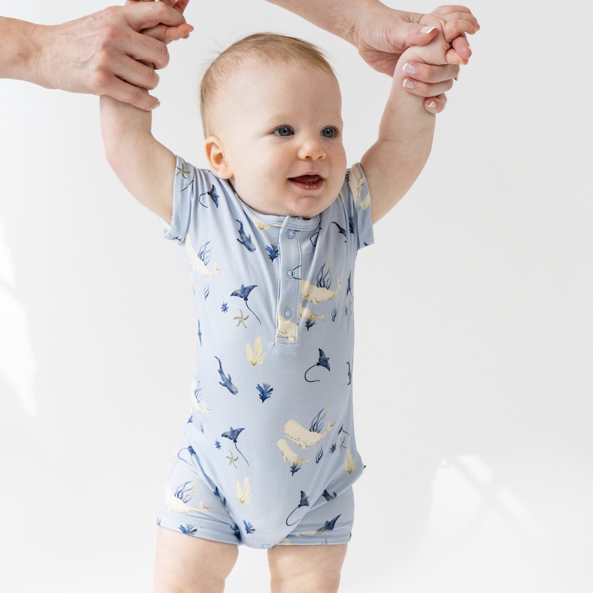 S/S Shortall Romper - Whale Lover