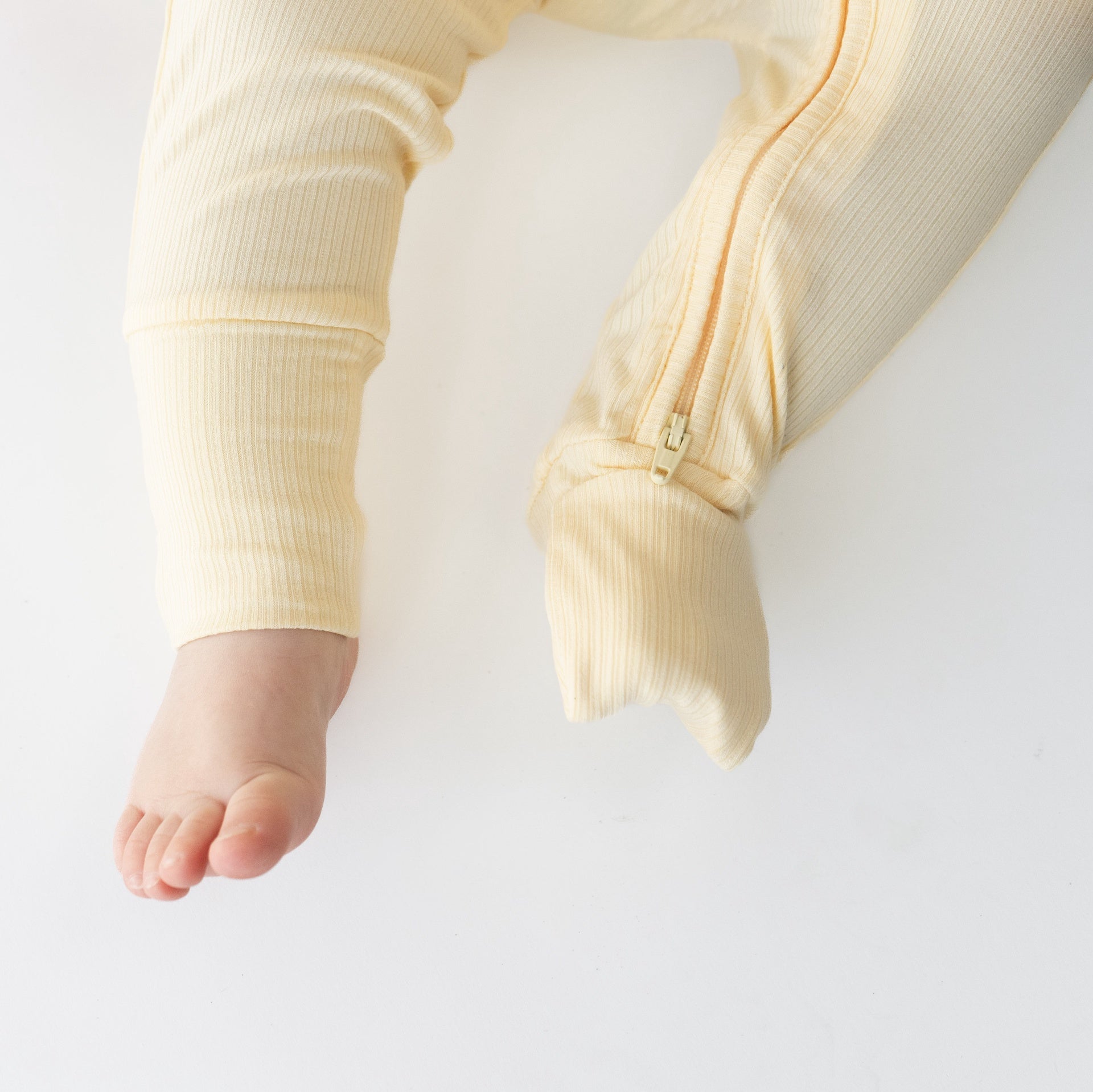 Footless Sleeper with Fold-over Cuffs - Vanilla