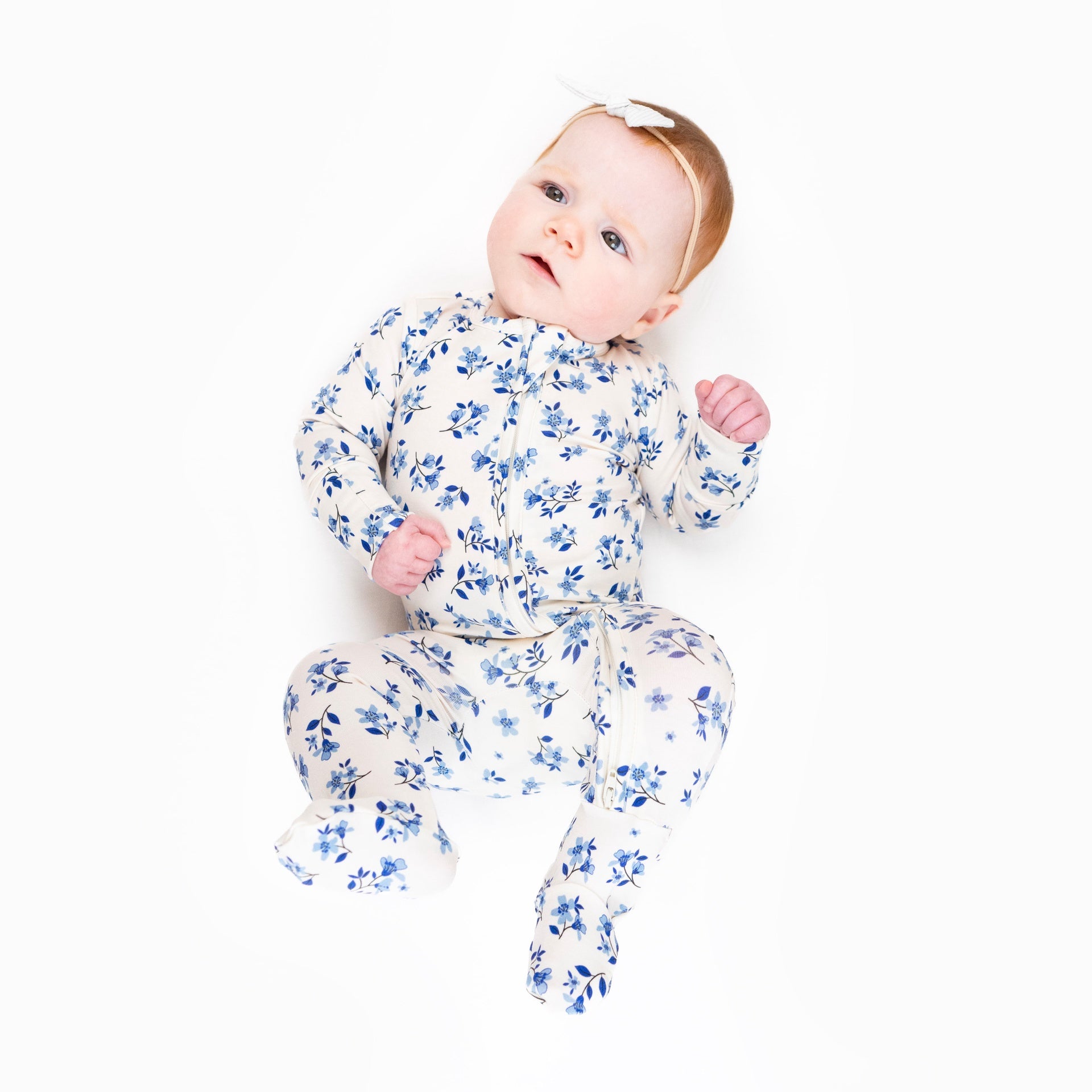 Footed Zipper Sleeper - Bluebells