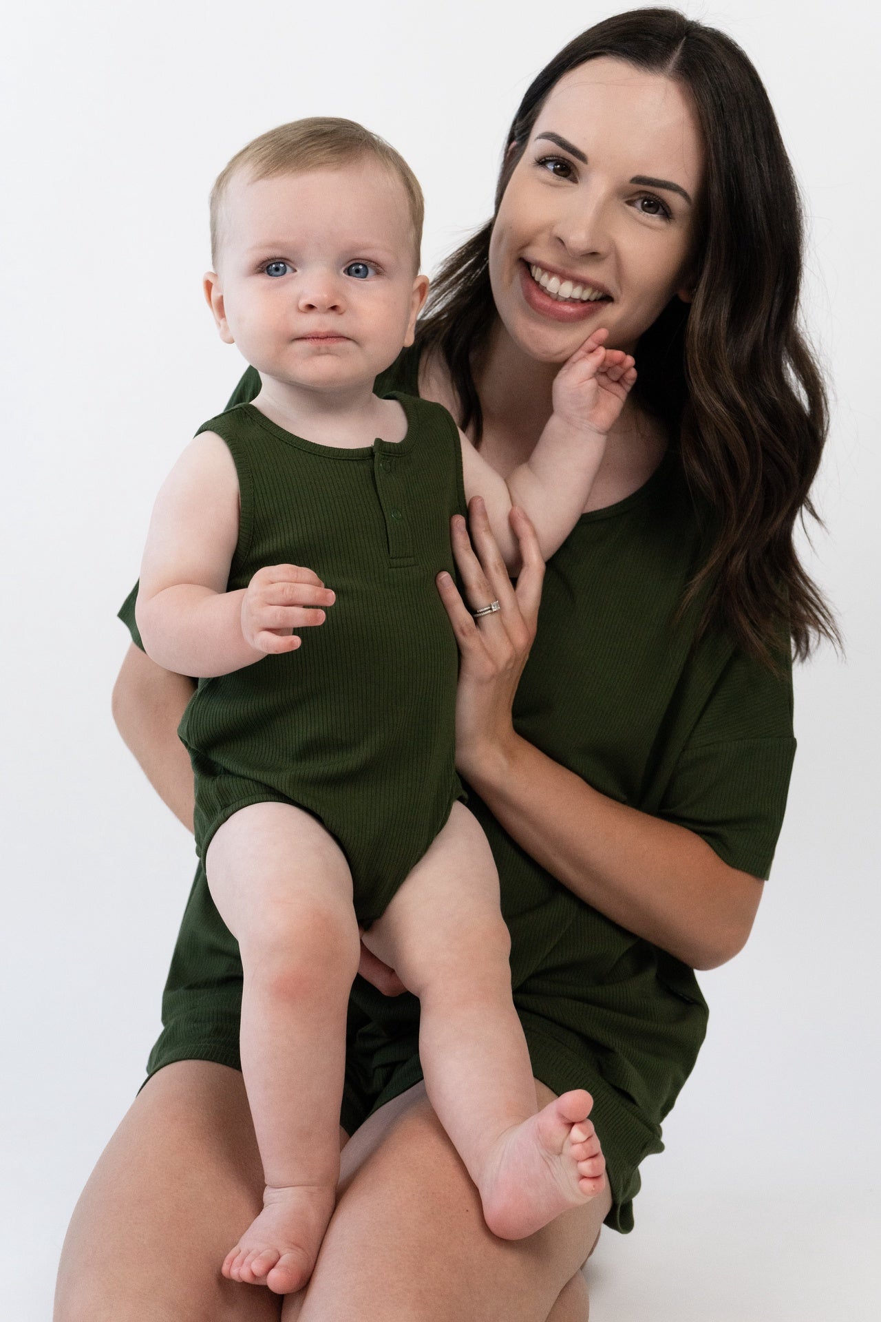Ribbed Bamboo Sleeveless Bubble - Forest Green