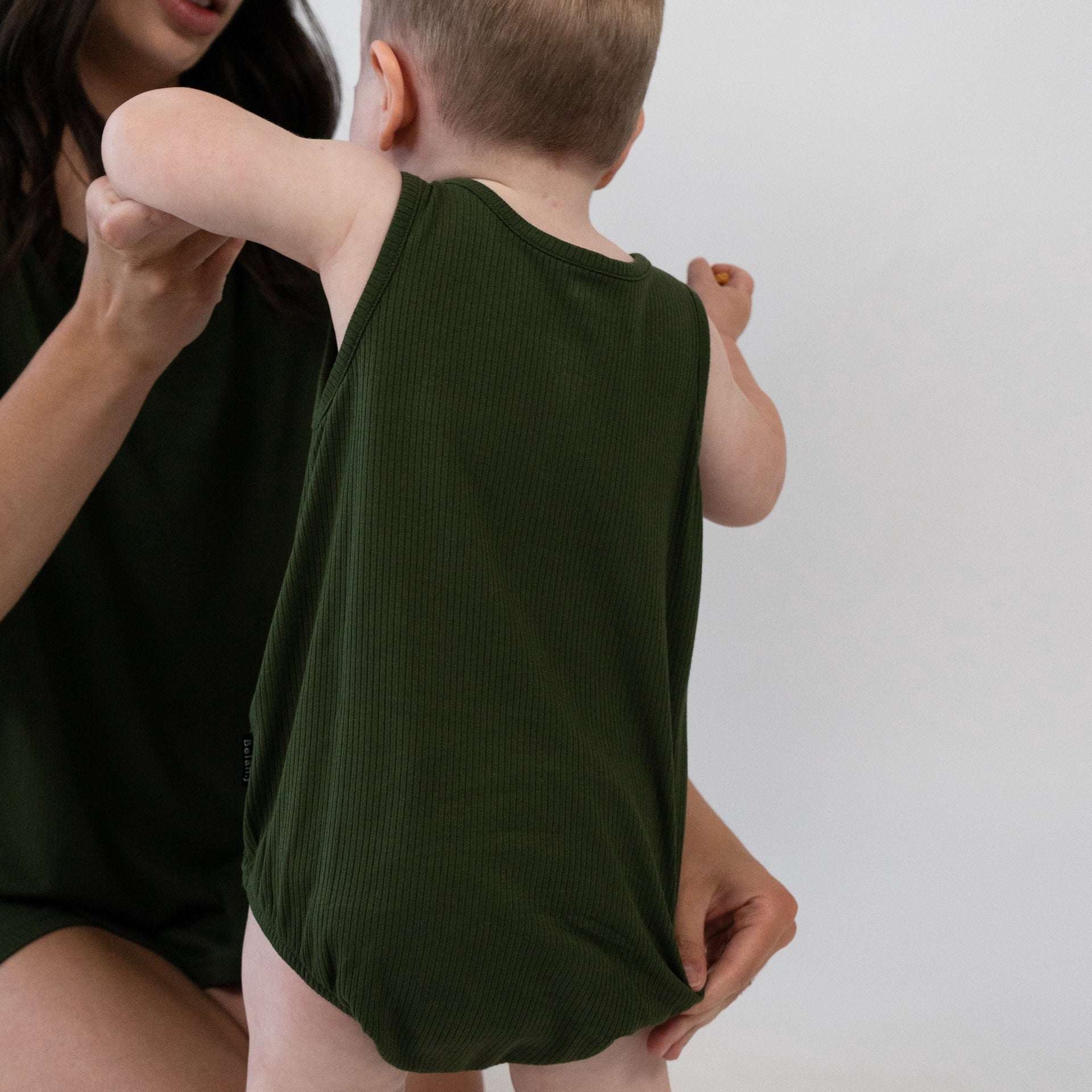 Ribbed Bamboo Sleeveless Bubble - Forest Green