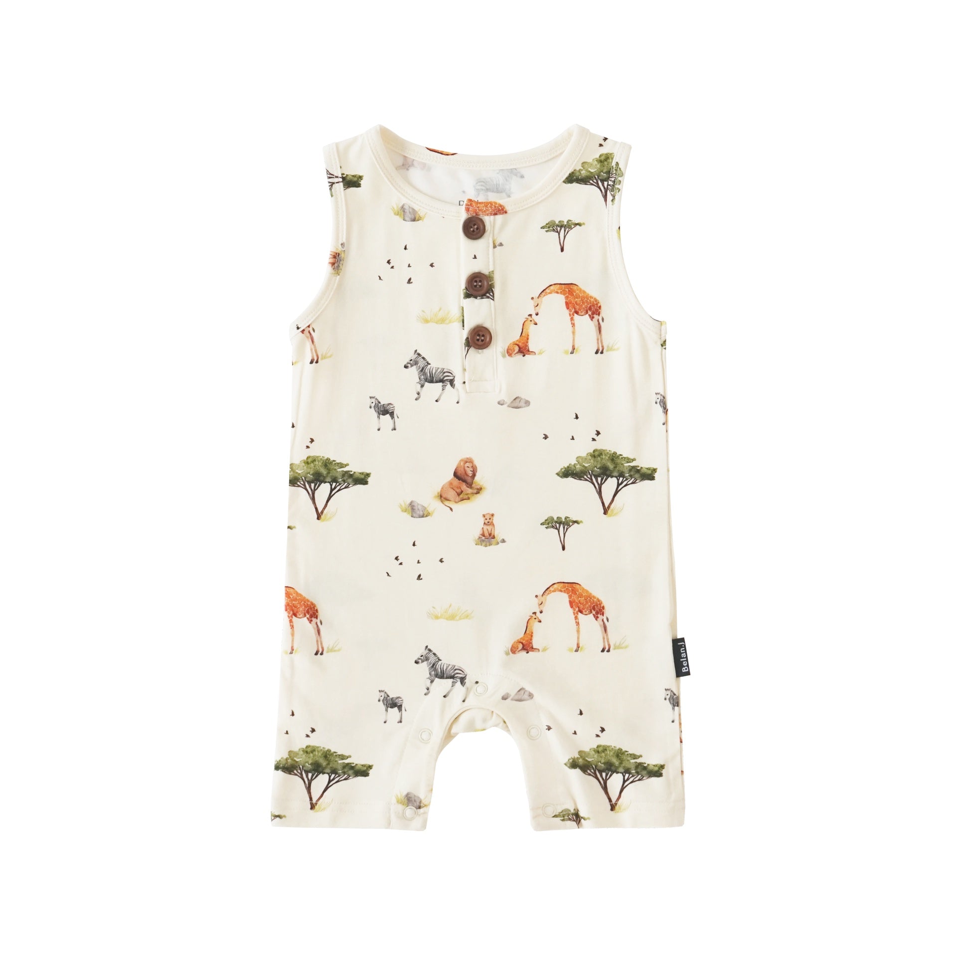 Sleeveless Shortall Romper - Safari