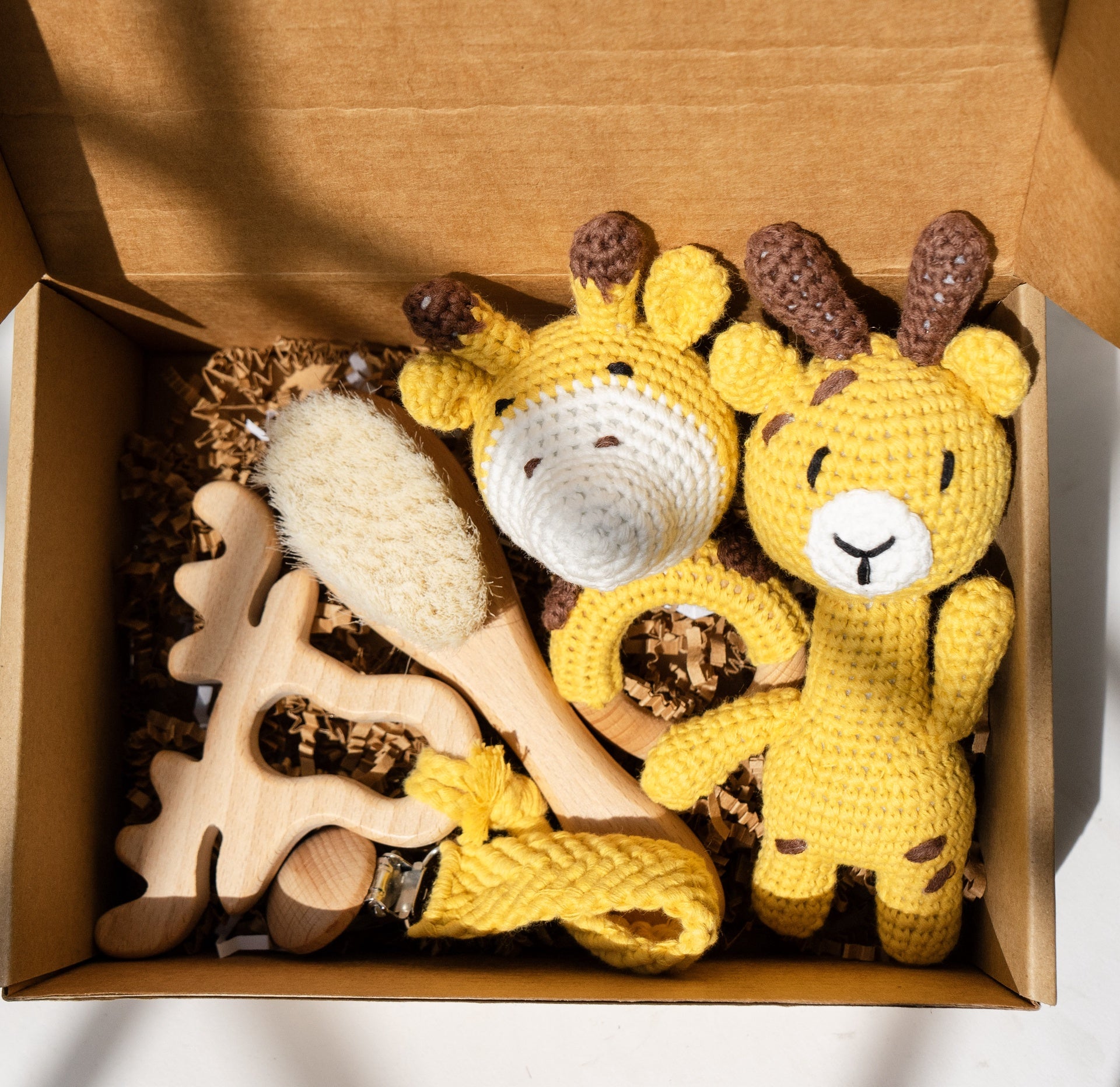Crocheted Rattle Toy Gift Set - Giraffe