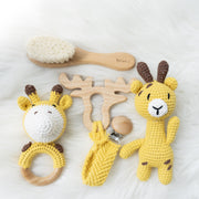 Crocheted Rattle Toy Gift Set - Giraffe