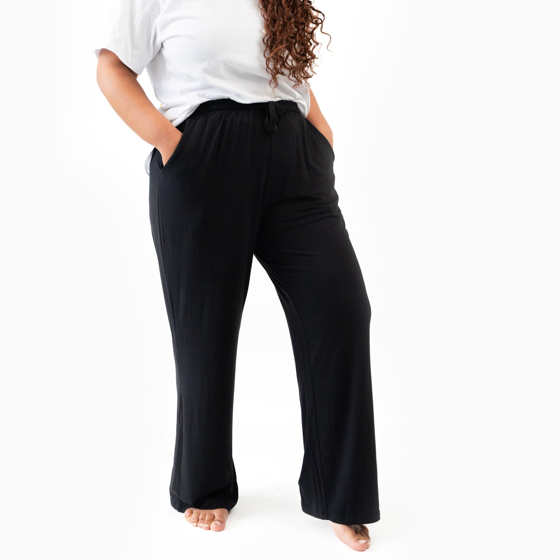 Women's Wide Legged Pants - Raven