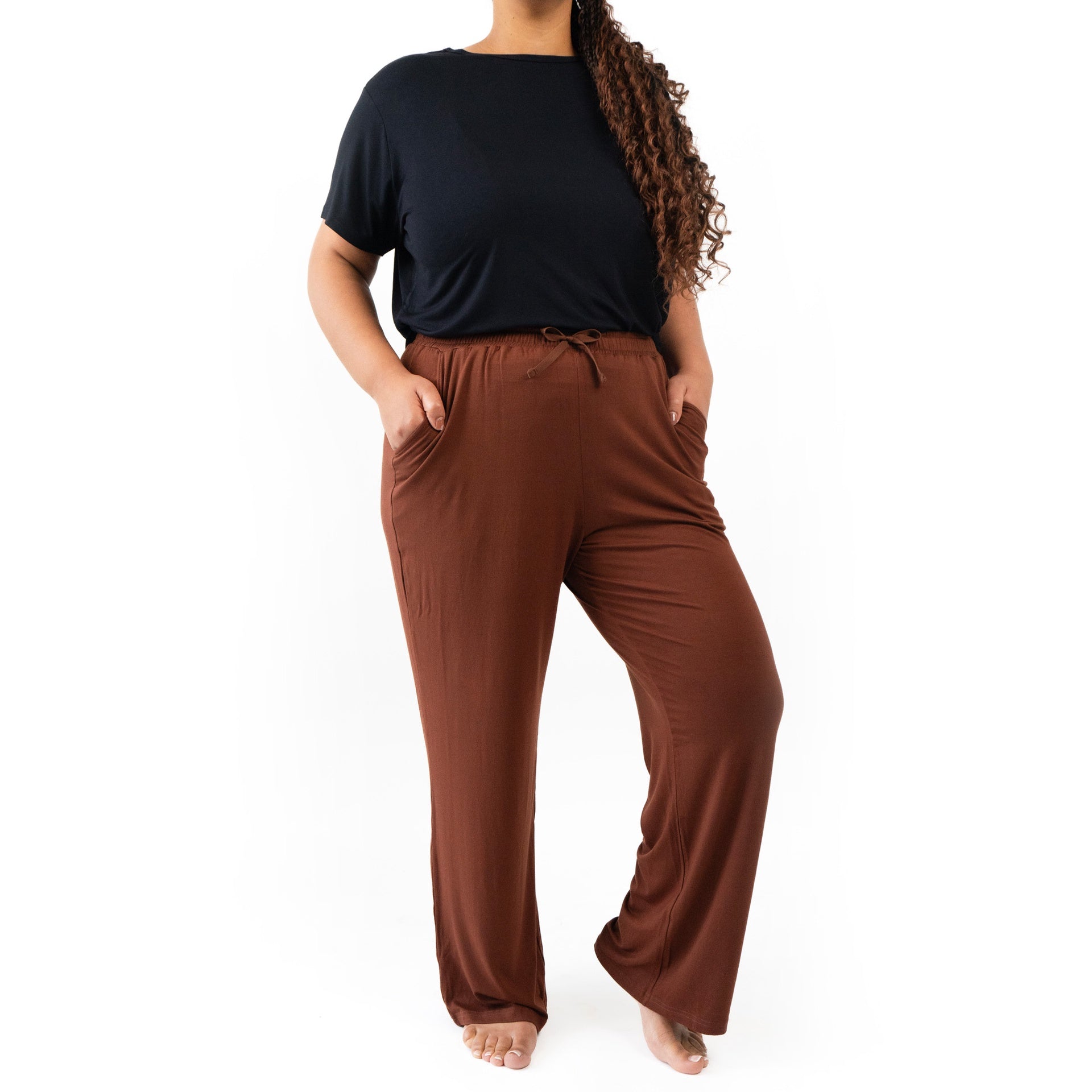 Women's Wide Legged Pants - Cocoa