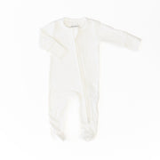 Footed Zipper Sleeper - Rice