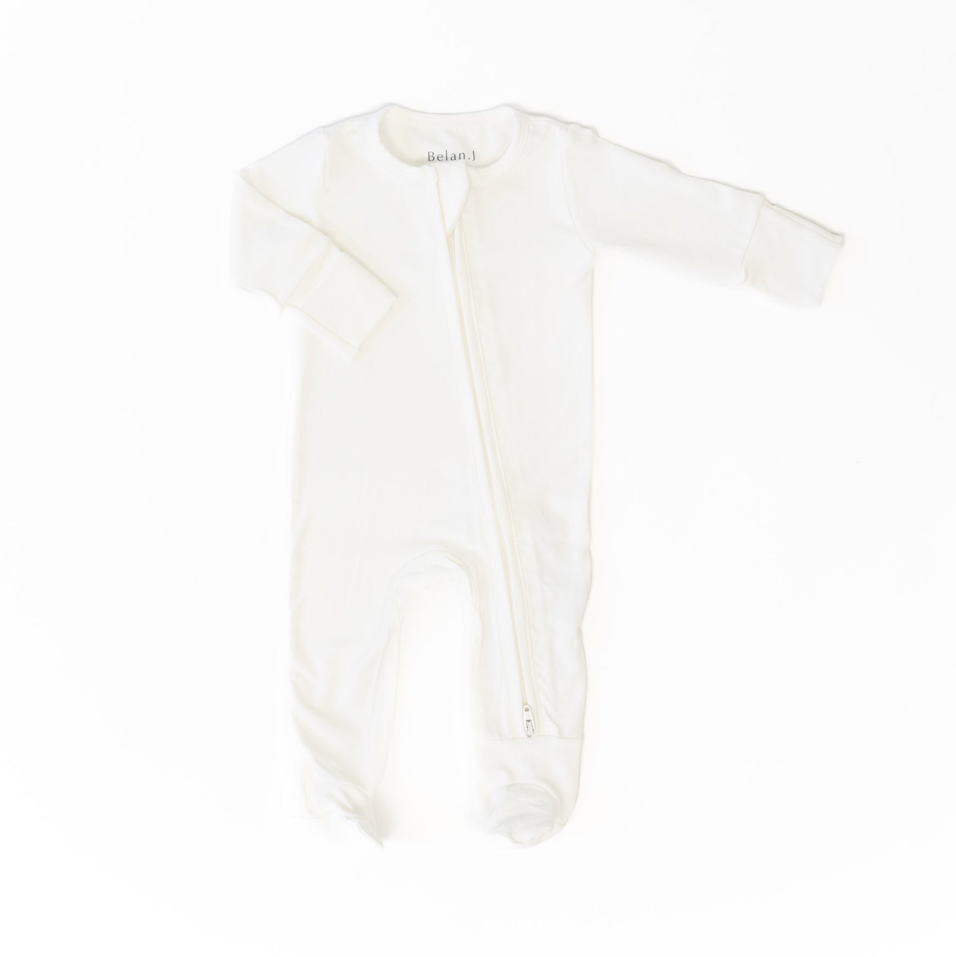 Footed Zipper Sleeper - Rice