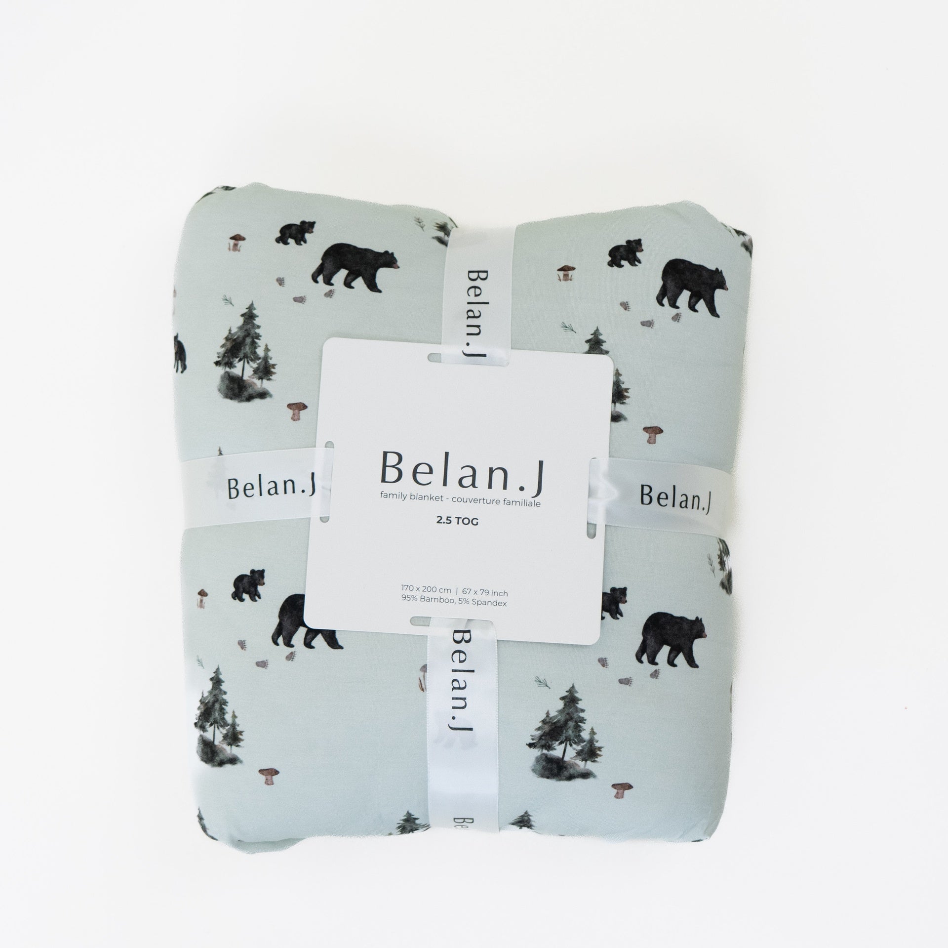 2.5 TOG Family Blanket - Black Bears / Forest Green