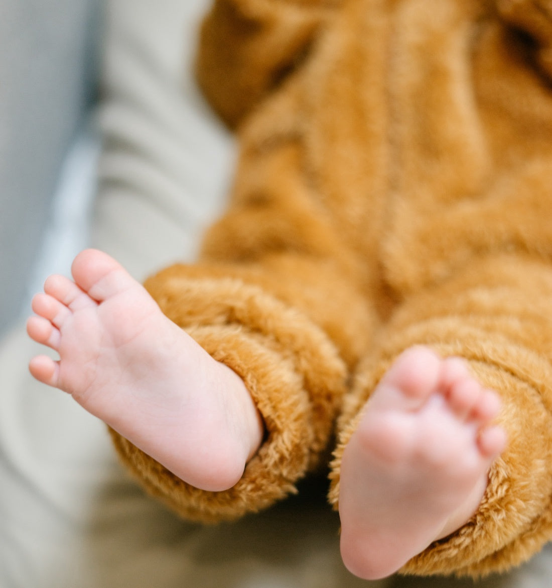 Fuzzy Fleece Hooded Jumpsuit - Teddy Bear