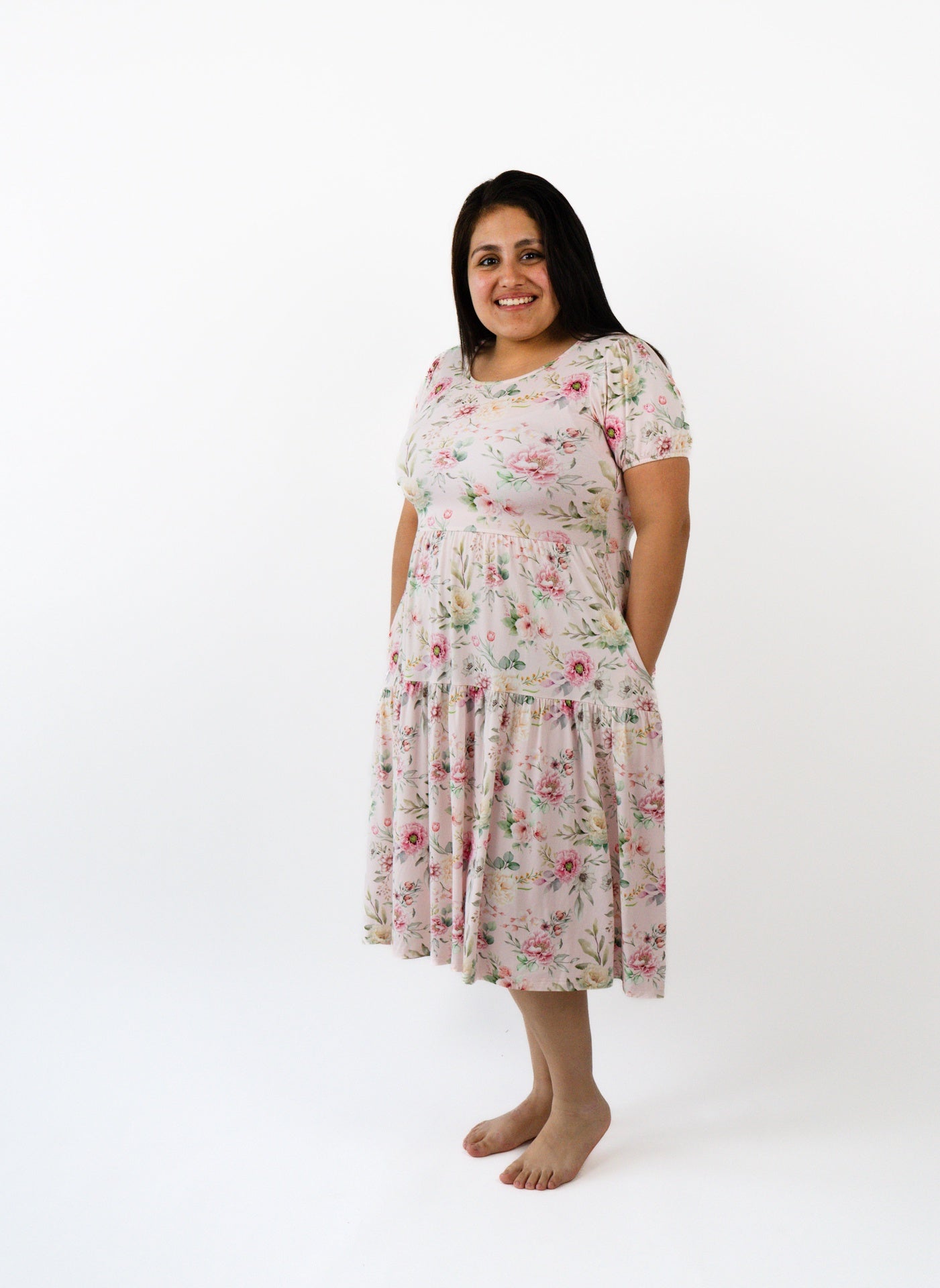 Women's S/S Tiered Dress - Floral Bliss