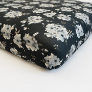 Bamboo Crib Sheet - Frosty Floral (Navy)