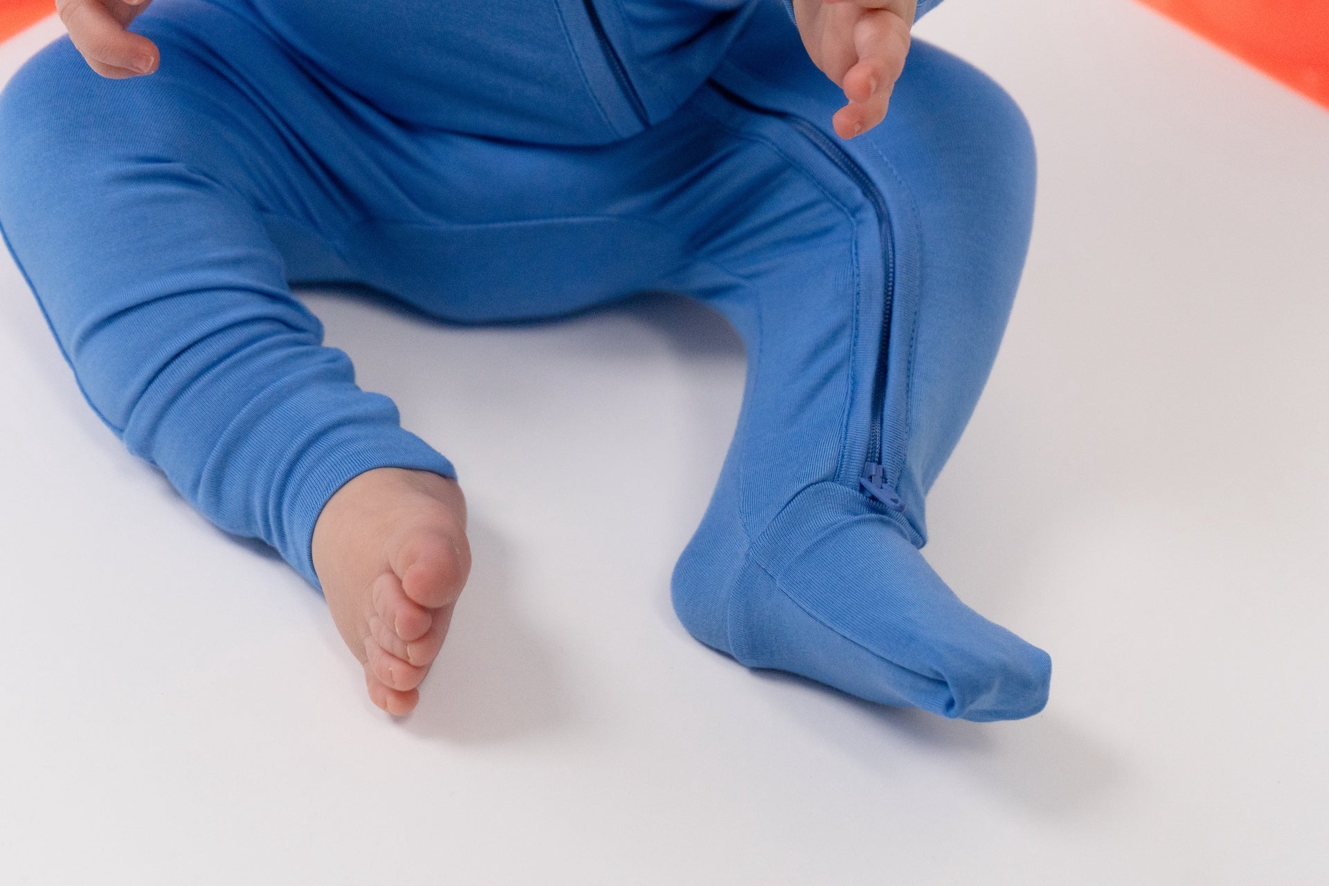 Sleeper with Fold-over Cuffs - Lake Blue