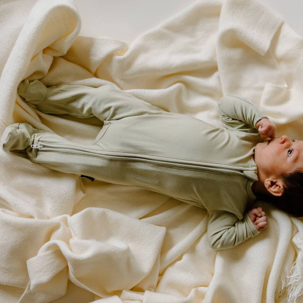 Footed Zipper Sleeper - Mellow Sage