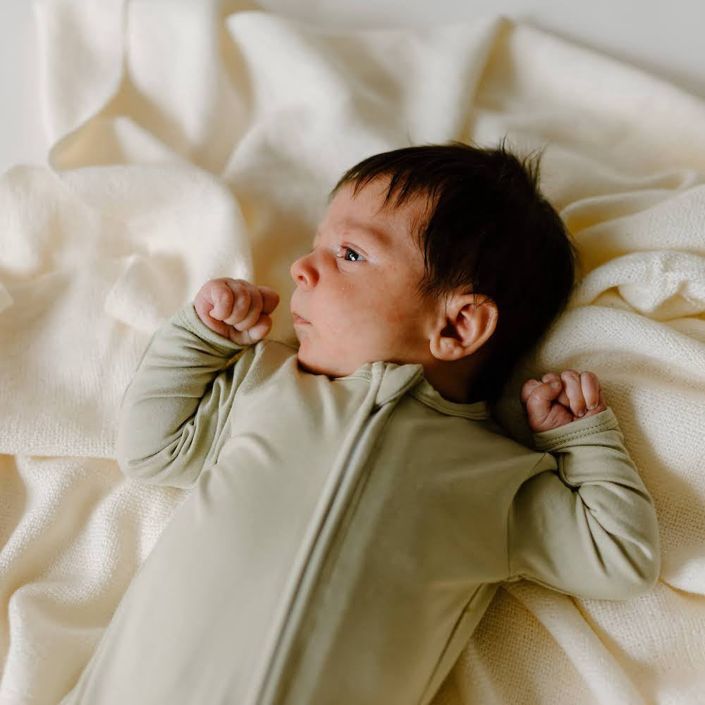 Footed Zipper Sleeper - Mellow Sage
