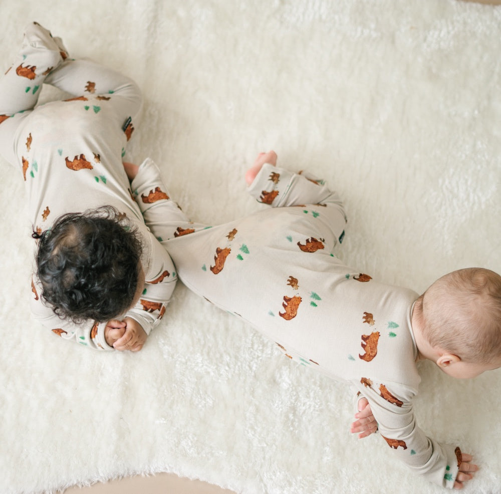 Footless Sleeper with Fold-Over Cuffs - Bears