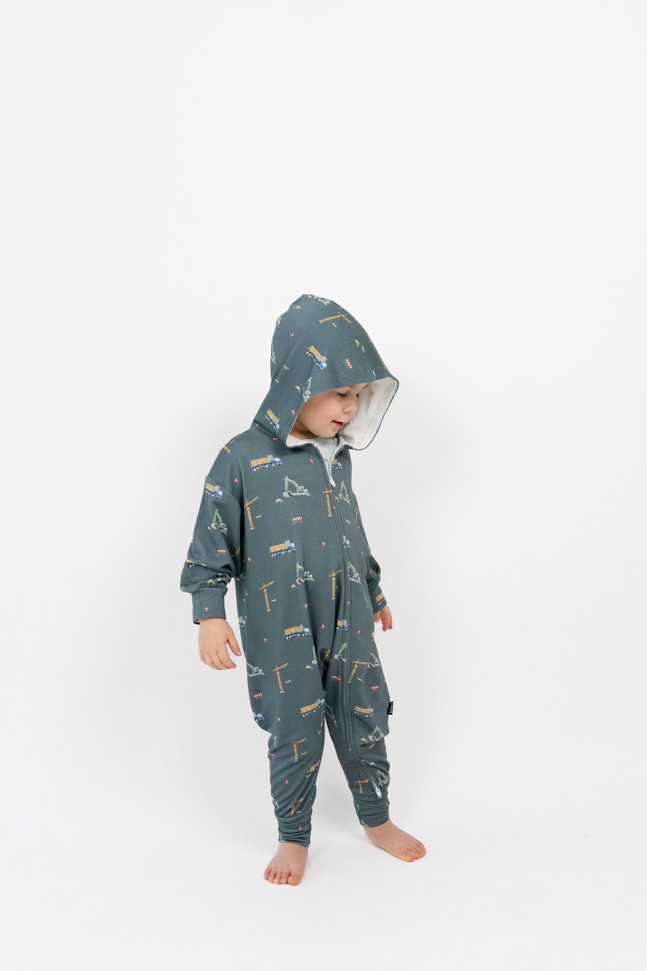 Hooded Zipper Romper - Construction