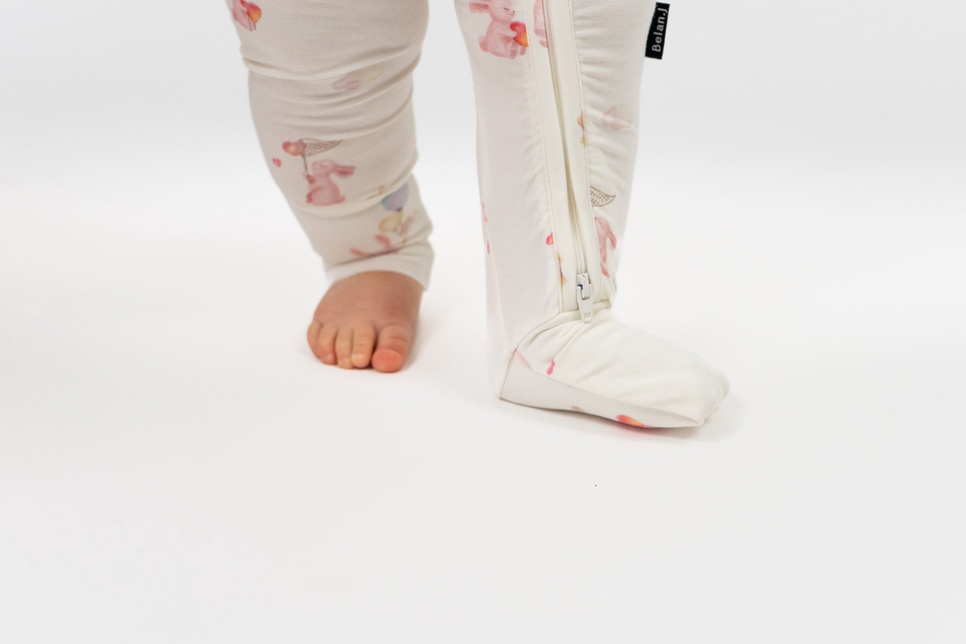 Sleeper with Fold-over Cuffs - Love Bunnies