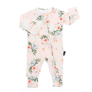 Footless Sleeper with Fold-Over Cuffs - Watercolour Floral