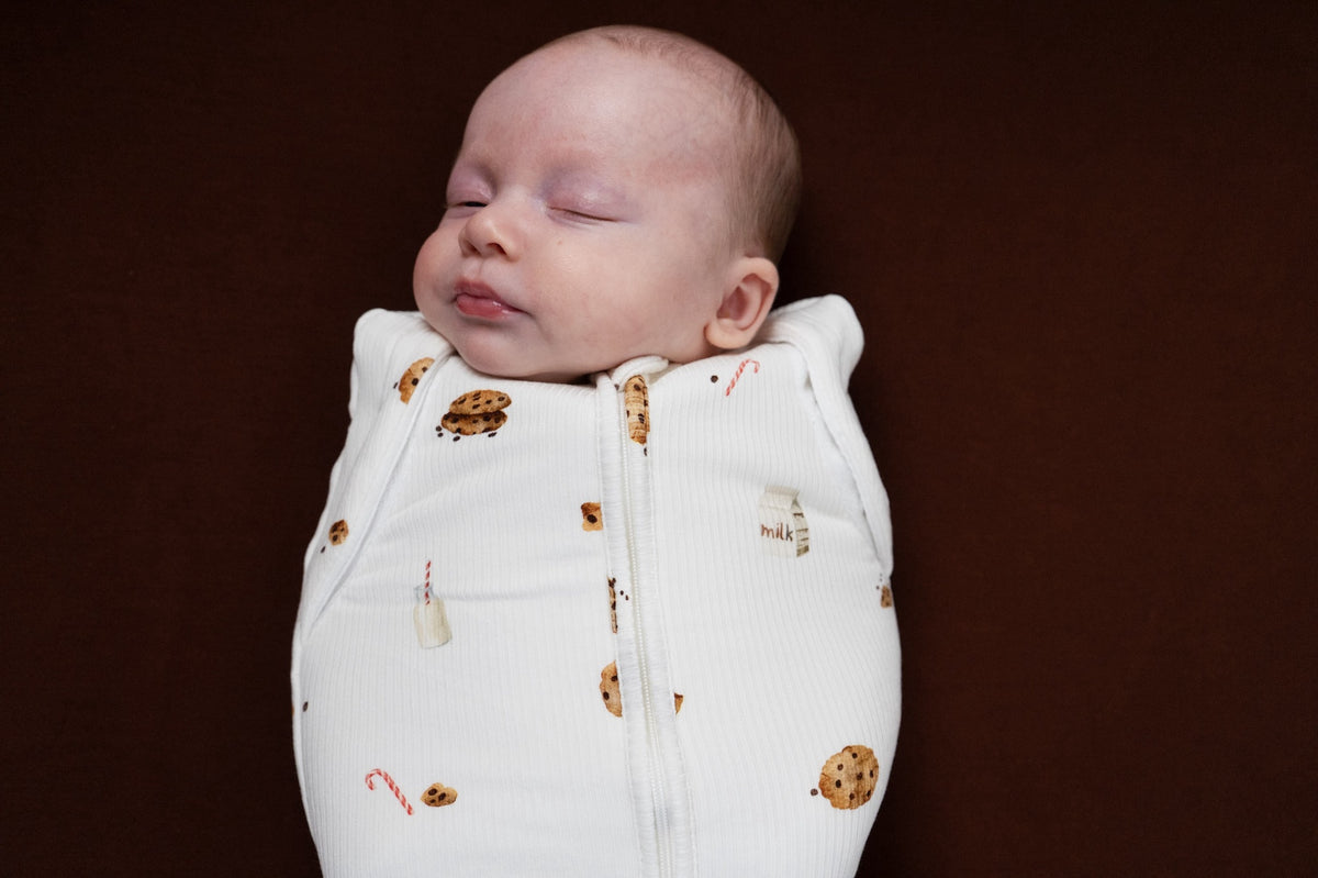 1.0 TOG Ribbed Bamboo Convertible Swaddle Sack - Milk & Cookies