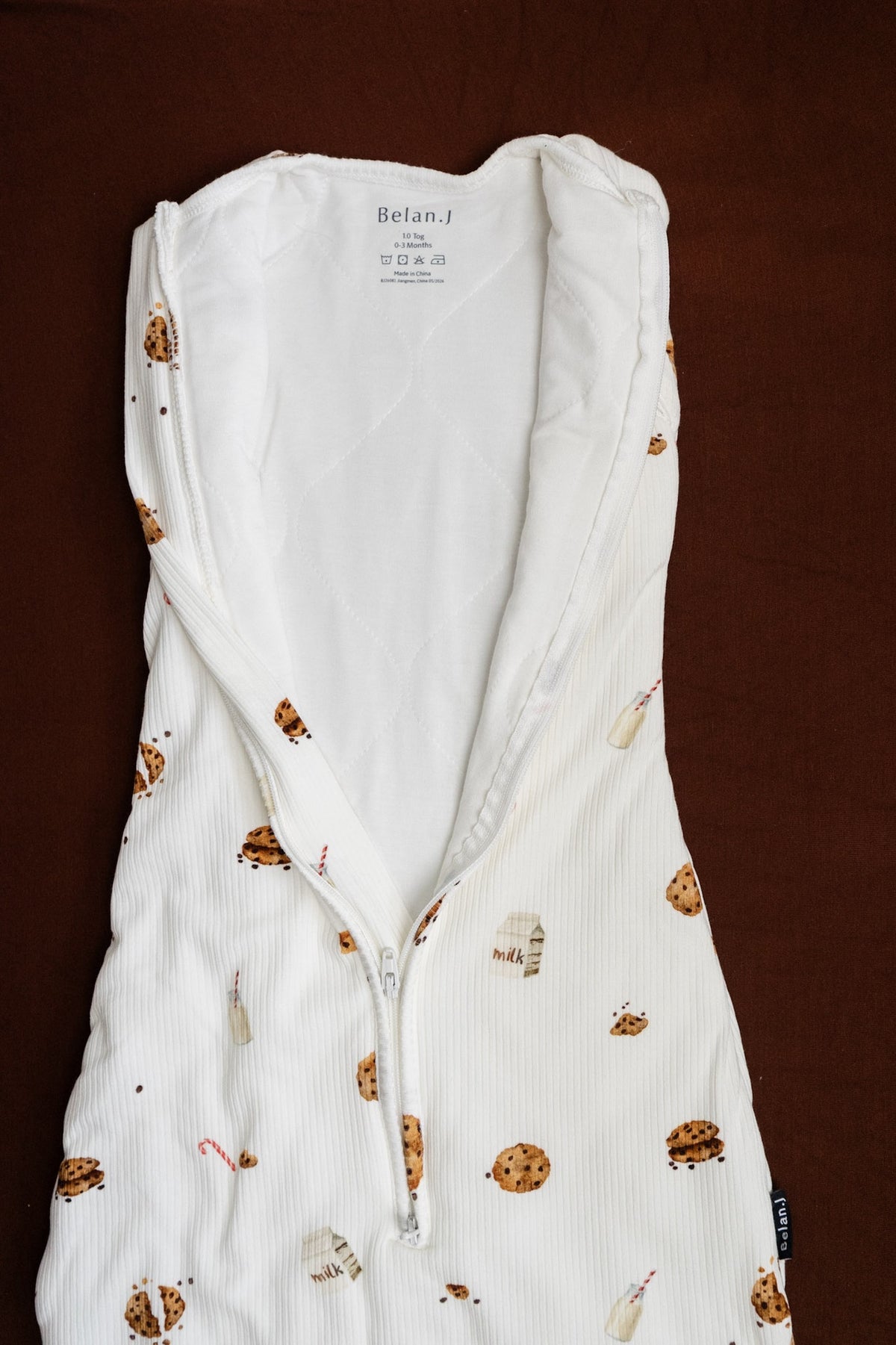 1.0 TOG Ribbed Bamboo Convertible Swaddle Sack - Milk & Cookies