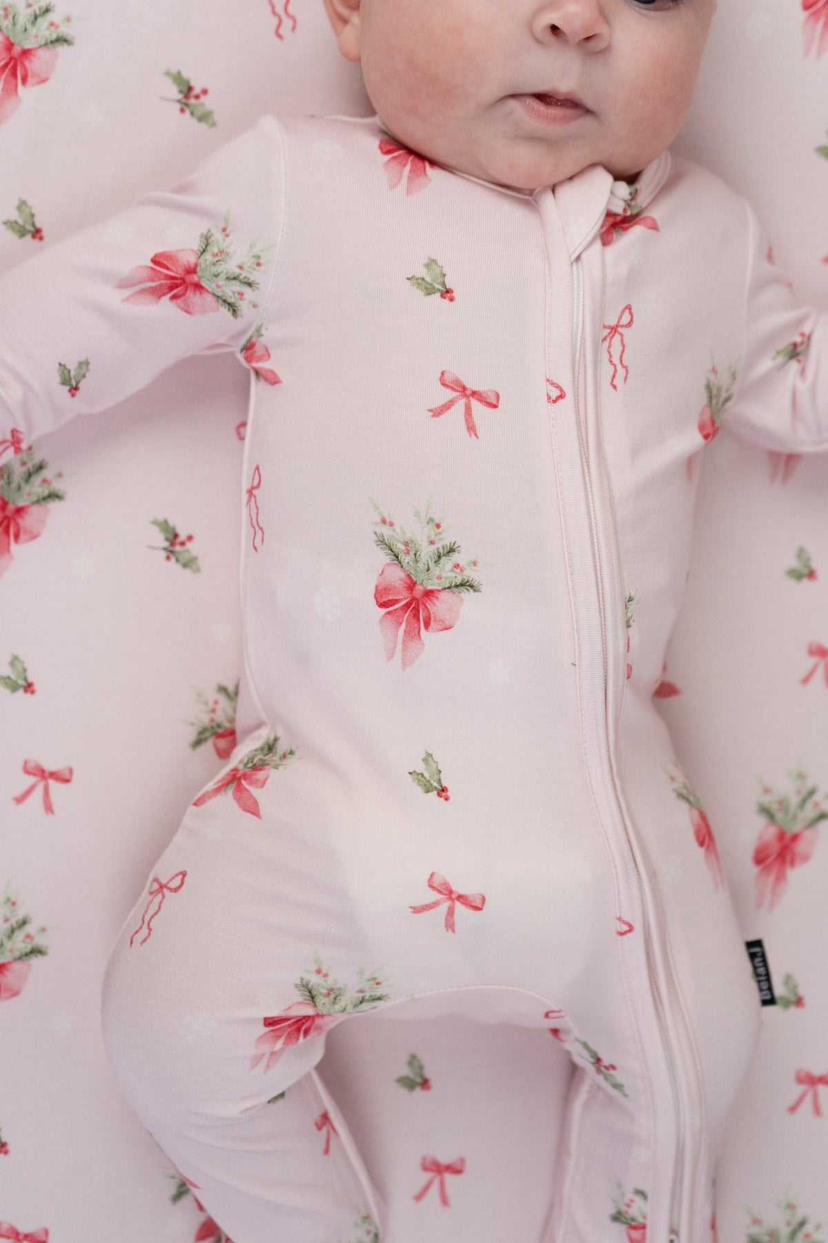 Footed Zipper Sleeper - Pink Bows