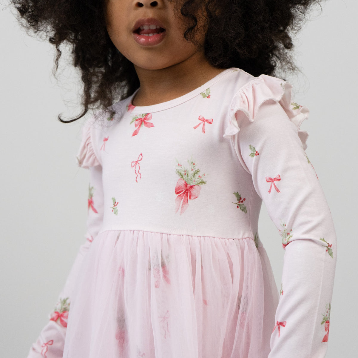 L/S Princess Dress - Pink Bows